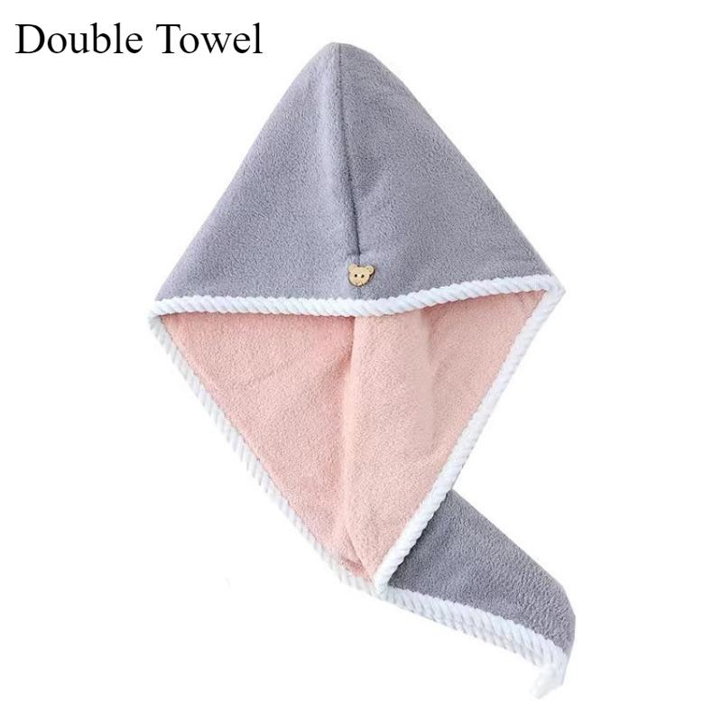 1pc Ultra-Absorbent Microfiber Hair Towel - Double-Layered, Quick-Dry Design - Ideal for Shower, Gym & Spa Use