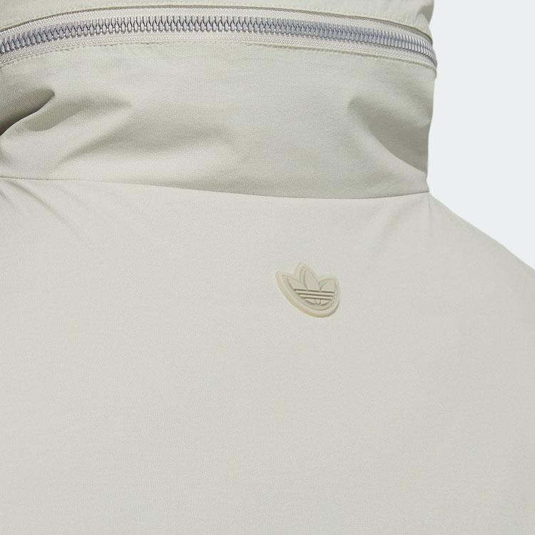 Adidas Originals Trefoil Premium Down Embroidered Logo Zip-Up Collar Goose Down Jacket Men Outerwear Gray HS7279