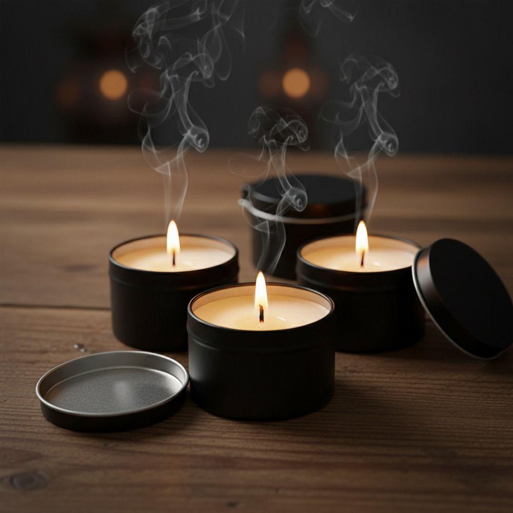With Lid Round Candle Container With Spout Metal Tin Luxury Tinplate Candle Tin  Cosmetic Storage