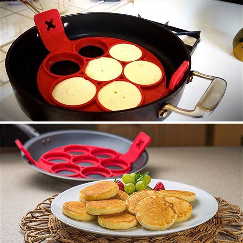 7 Hål Silikonform Pannkakstillverkare Nonstick Äggringstillverkare Kök Bakning Matlagningsform Matlagning