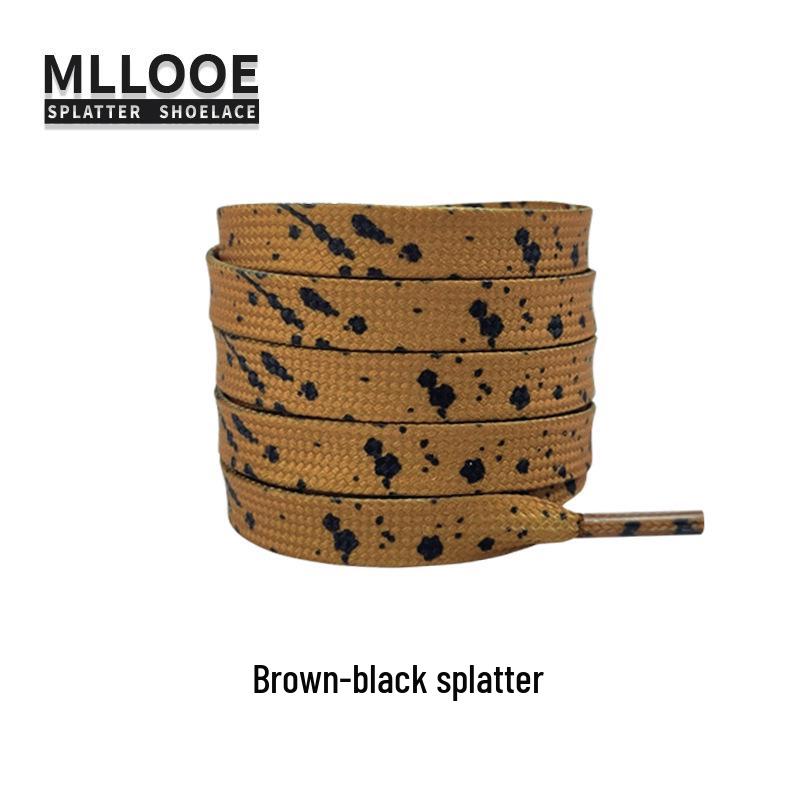 Black and White Splatter Ink Shoelaces for AF1, Dunk, Skate, and Casual Shoes