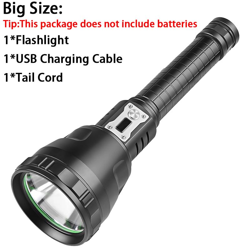 XHP90 LED High Power USB Rechargeable Flashlight Light Tactical Camping Personal 26650 Strong Battery Mini Powerful Flashlights