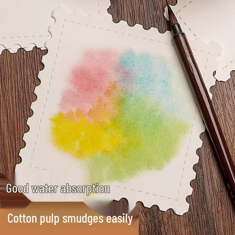 Yuanhao Cotton Pulp Watercolor Paper Stamp for Journals, Postcards, and Bookmarks - 300g