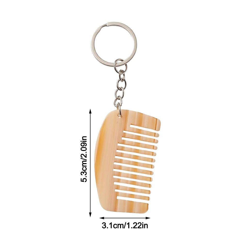 New Mini Comb Keychain Comb Colorful Resin Keyring Hanging Ornament Car Key Holder Bag Decoration