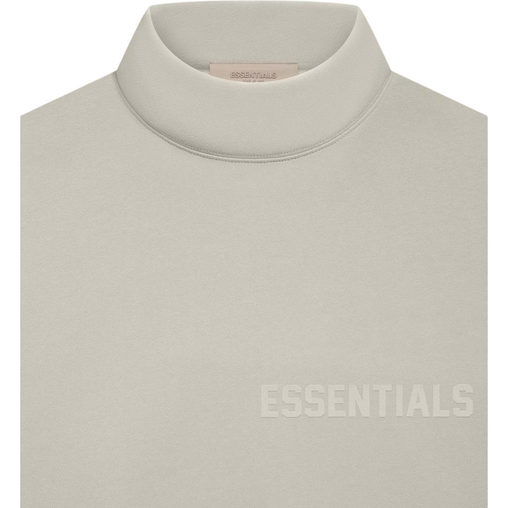 Fear of God Essentials Mockneck Sweatshirt With Smoke Logo Print And Fleece Lining Unisex Tops Smoke-Grey FOG-SS22-667