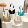 Fashionable Mid-sized Embroidered Pu Crescent Bag For Women In Various Colors