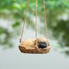 Cute Dog Sleeping In Basket Hang Ornaments Garden Decor Statue Resin Animal Tree Decorative Pendant Dropshipping Funny Gift