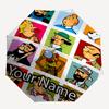 Custom Name Tintin Theme Automatic Umbrella, Lightweight & Portable, 8 Rib, Perfect for Outdoor Travel, Birthdays, Christmas, Gifts.