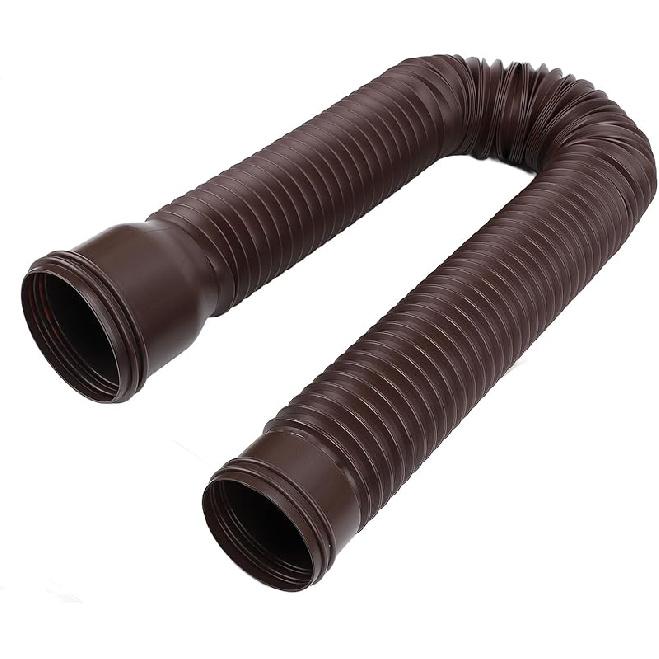 Rain Gutter Downspout Extension Flexible PE Extendable Drain Away Extender for Outdoor Villa Round (White)