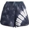 SS24 Tie-Dye Print Elastic Waist Straight Leg Casual Shorts Women Shorts Navy-Blue CT407-NAY