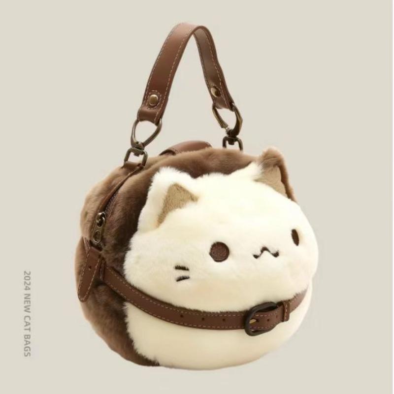 

Cute cat plush small bag women s new high-value cartoon fluffy doll clutch bag women s bag