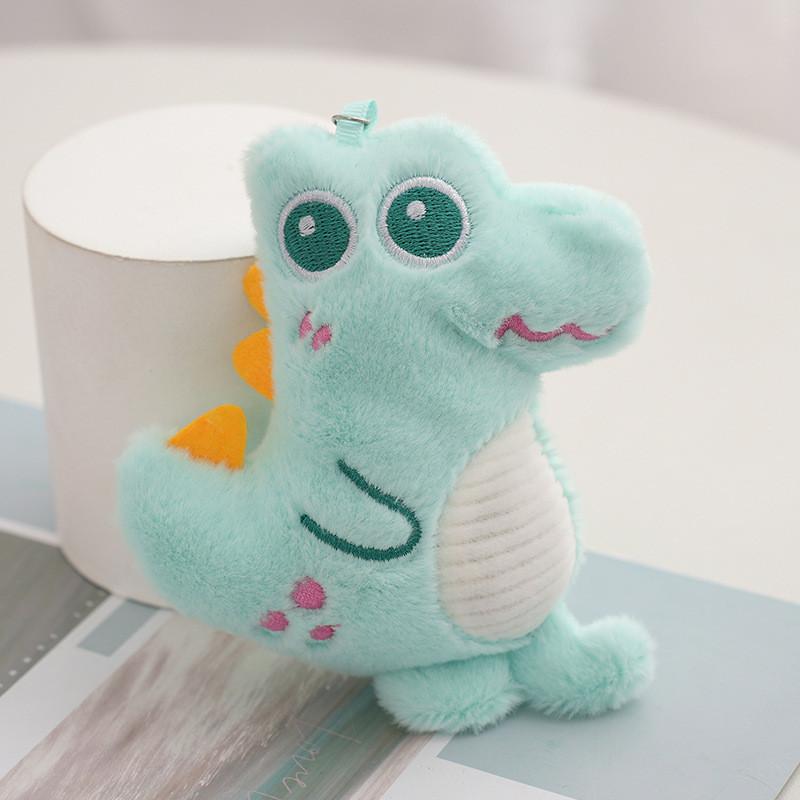 

Adorable Plush Dinosaur Keychain Cute Cartoon Style Bag Accessory And Car Charm синій