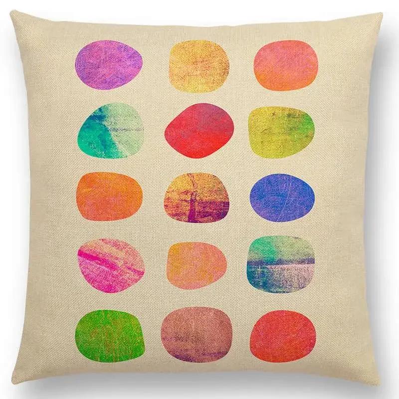 New Abstract Colourful Geometric Pattern Sweet Watercolor Dream Square Round Triangles Gorgeous Cushion Cover Throw Pillow Case