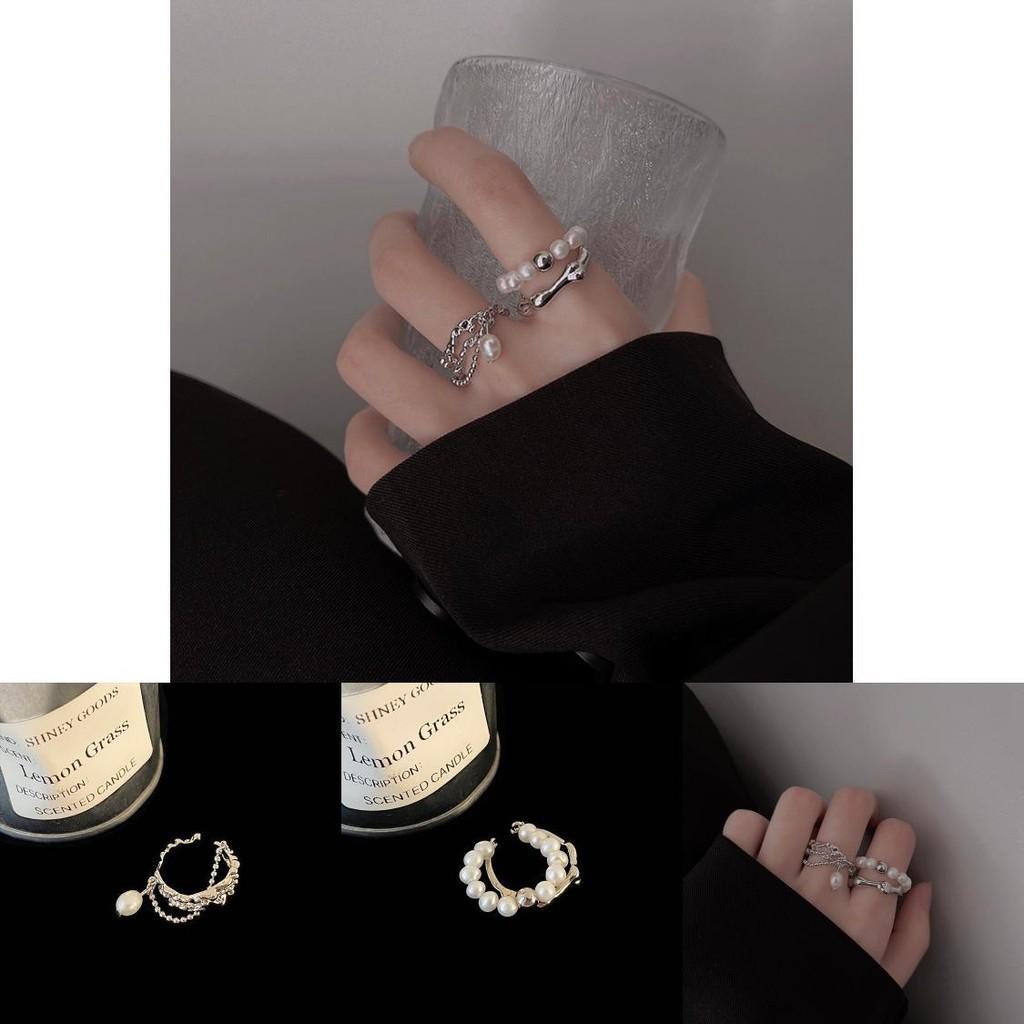 Fashionforward Adjustable Pearl Chain Tassel Ring For Women In Modern Vintage Design