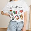 Live Italia Icons T-Shirt | Italian Food Travel Stickers, Pizza, Pasta, Espresso
