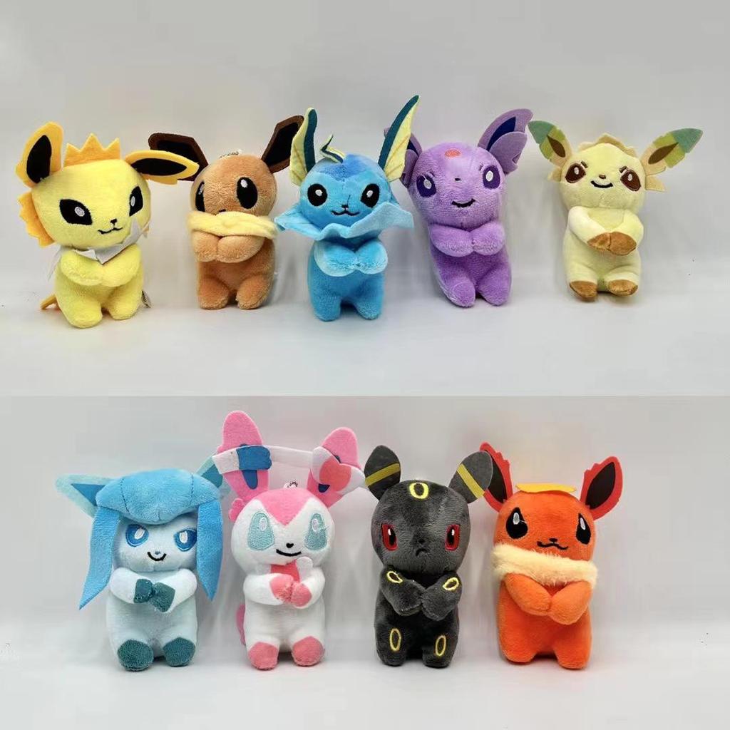 Conjunto de Chaveiros de Pelúcia Pokémon: Squirtle, Charmander, Psyduck, Bulbasaur & Pikachu