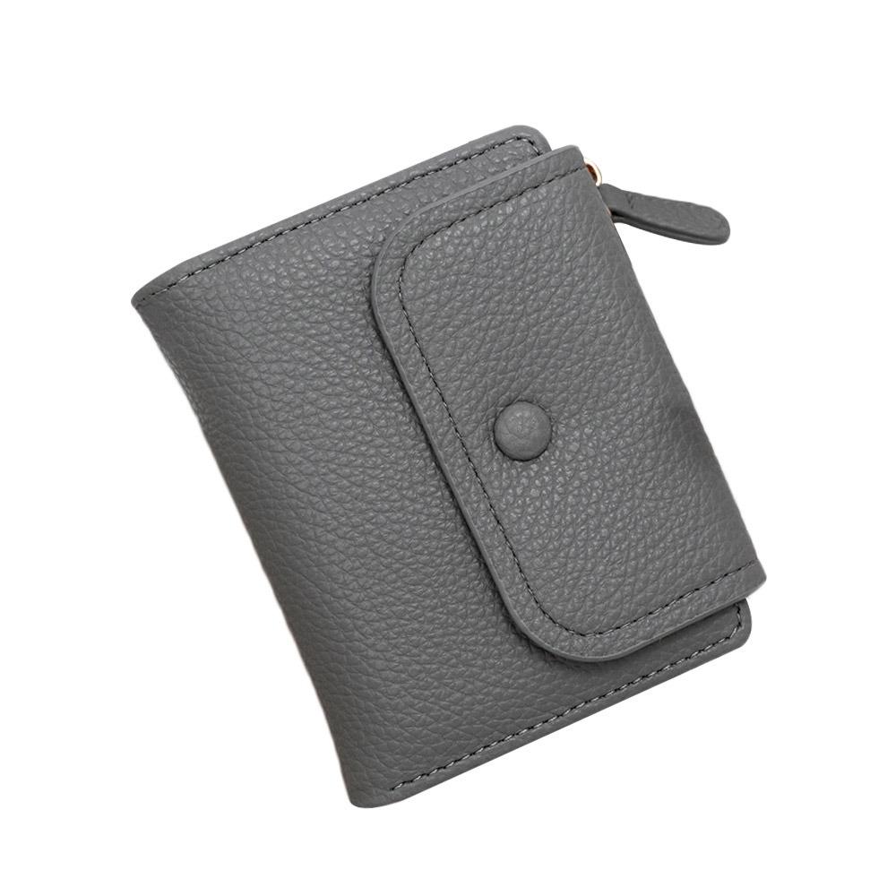 Fashion PU Leather Short Wallet Multi-Cards Lightweight Zipper Coin Purse Large Capacity Cute Card Bag Wallet