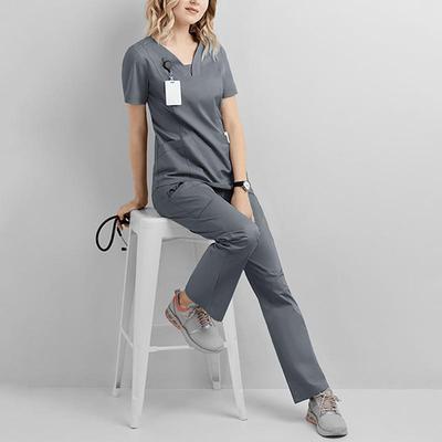 Ensemble de Blouse à Manches Courtes pour Femmes - Pantalon Long pour Professionnels Médicaux et Dentaires