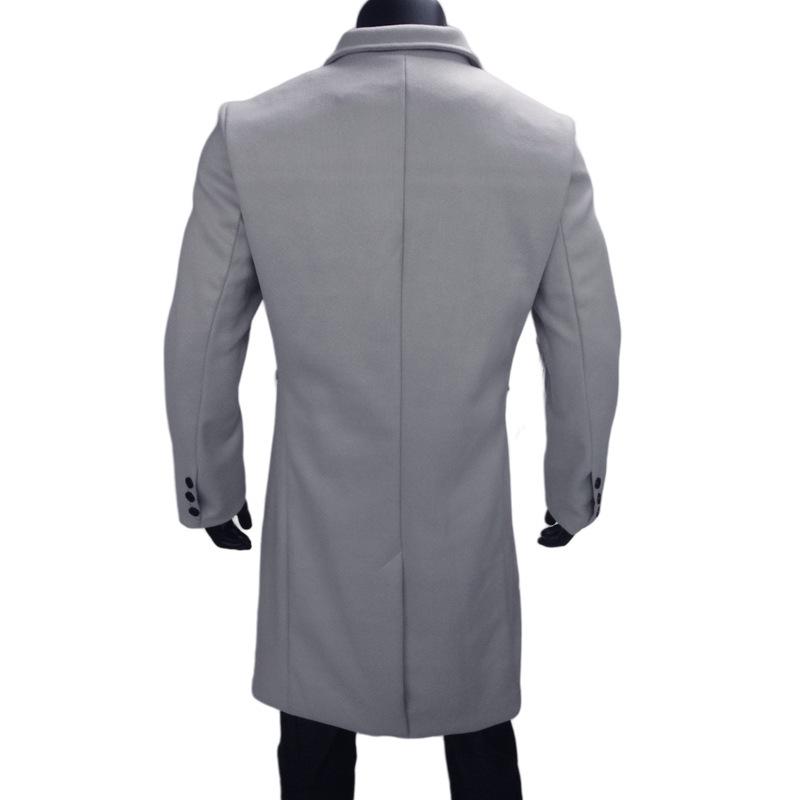 Herren Europäischer Stil Zweireihiger Dicke Wollige Lange Jacke, Große Größen, Cross2024 Kollektion