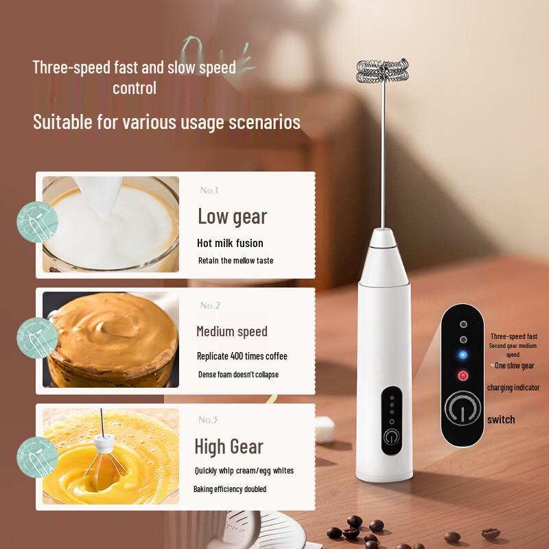 Rechargeable Milk Frother & Whisk