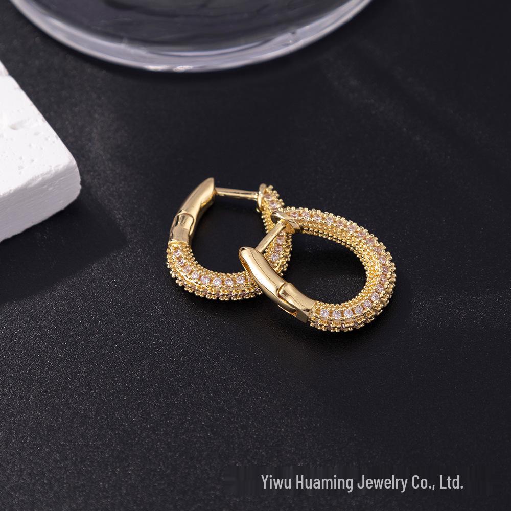 French Light Luxury Zircon Diamond Stud Earrings - Versatile & Trendy Styles