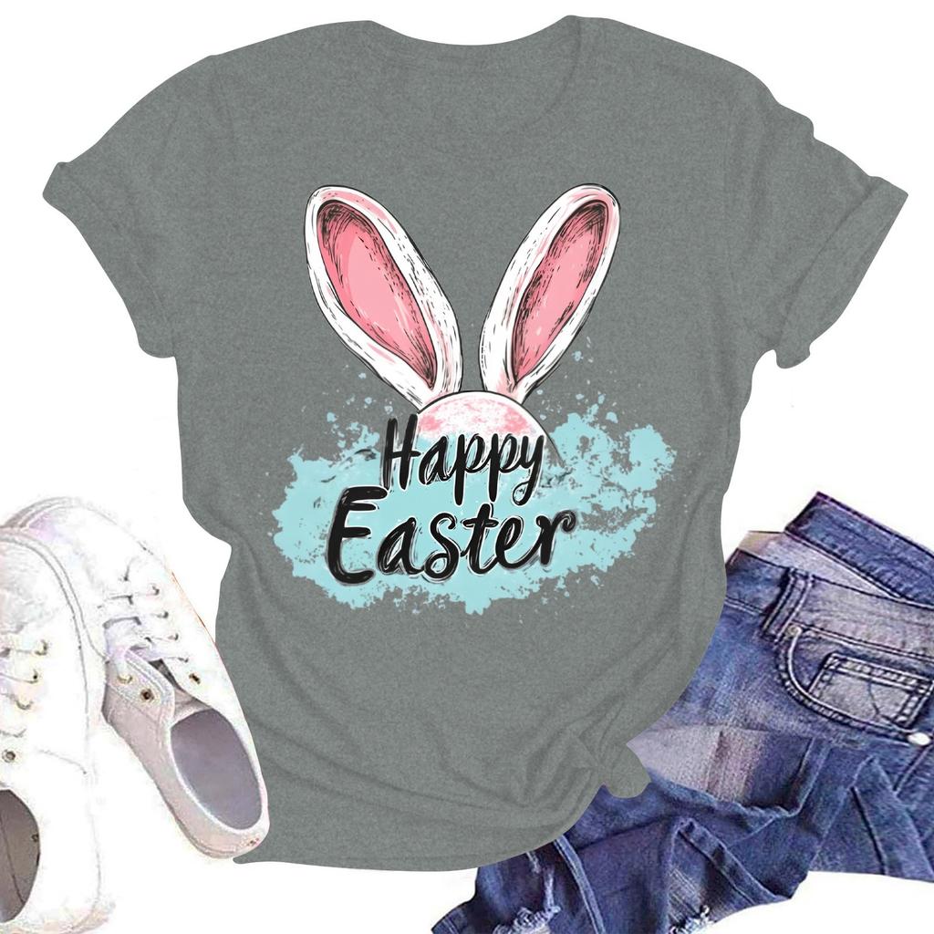 Dámské ležérní tričko s volným potiskem, pulovr s kulatým výstřihem a krátkým rukávem