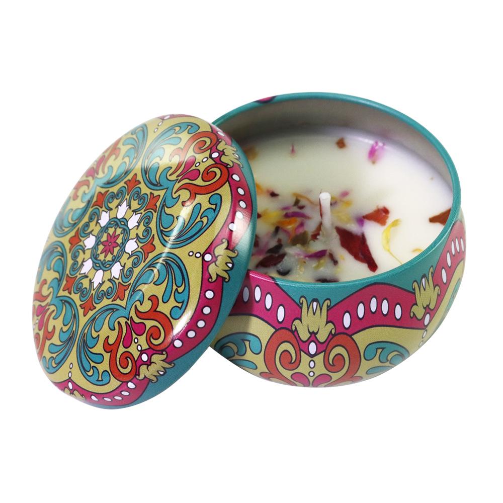 Six-Piece Soy Aromatherapy Candle Set - Long-Lasting Indoor Fragrance with Dried Flowers