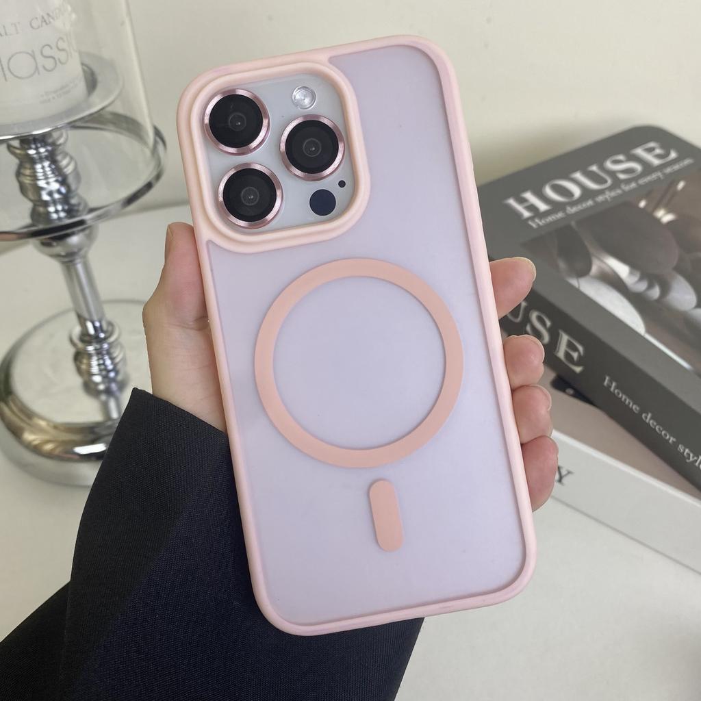 Magnetický nárazuvzdorný kryt MagSafe pro iPhone, ochranný plášť s bezdrátovým nabíjením, tmavý, pro iPhone 14 15 14Pro Max 13 Pro Max