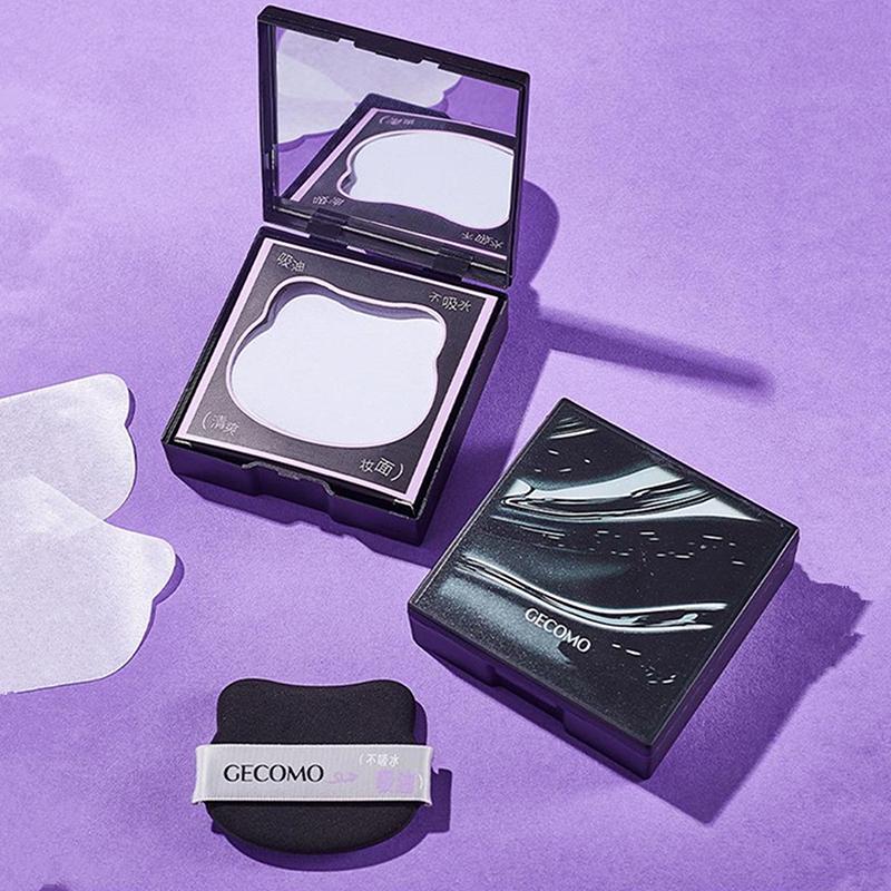 150 Sheets Extractable Oil Blotting Papers With Case Powder Puff Oil Absorbing Sheets Portable Face Blotting Papers For Make Up