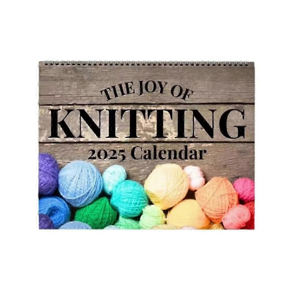 Knitting Calendar 2025, Yarn Monthly Calendar Planner with Inspirational Quotes