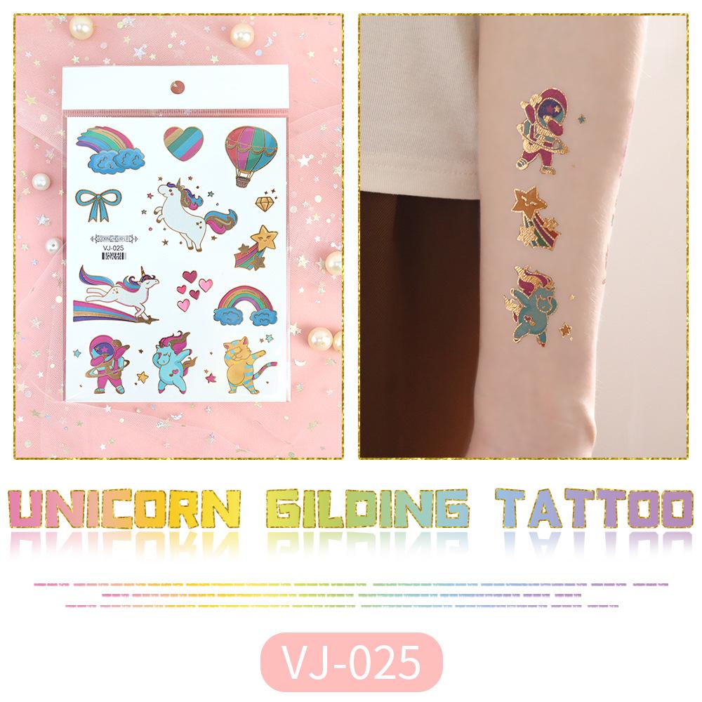 Metallic Unicorn Temporary Tattoos for Kids