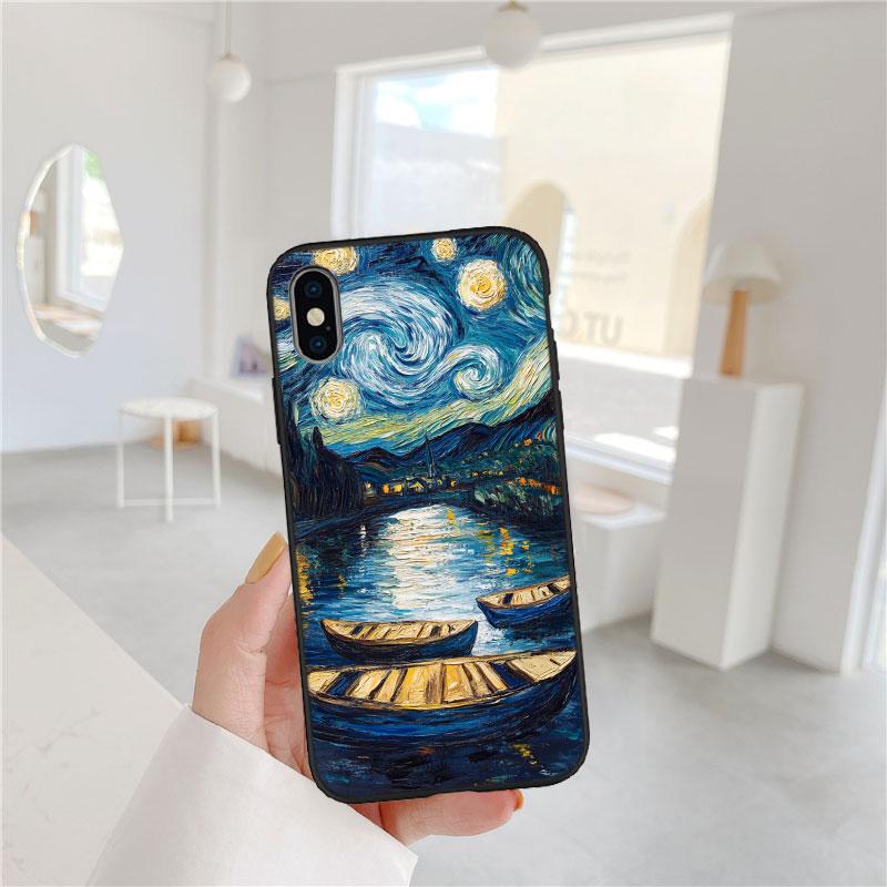 Starry Night Van Gogh Painting Phone Case for OPPO A40 A60 A80 A15 A16 A16K A12 A17 A17K A54 A54S A53 A53S A55 A56 A57 A98 F23