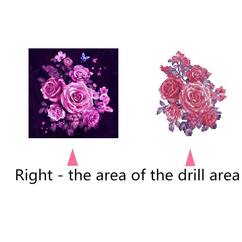 DIY Rose Butterfly Stitch Color Flower Needlework 5D Resin Diamonds Embroidery Painting Picture
