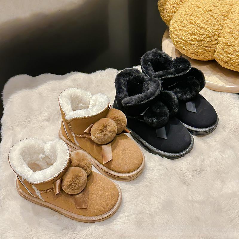 Stivali da neve alla moda per bambini Stivali di peluche da bambina per bambini Scarpe invernali Stivali bassi