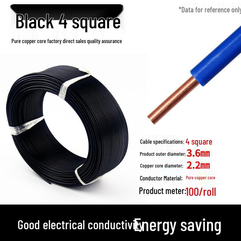 Pure Copper Single Core Electrical Wire, Flame Retardant, 0.5-2.5mm² for Home Decoration