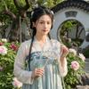 Long Handle Circular Fan Decorative Floral Pattern Silk Fan Elegant Hanfu Fan  Wedding Favors