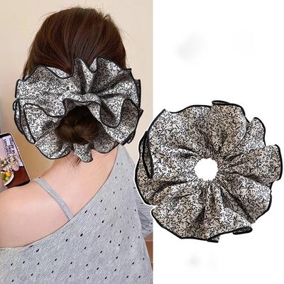 Französischer Blumenspitzenrand großer Darm Haargummi Nische Vielseitig Mädchen Hinterkopf Haarseil Damen Atmosphäre Haarschmuck