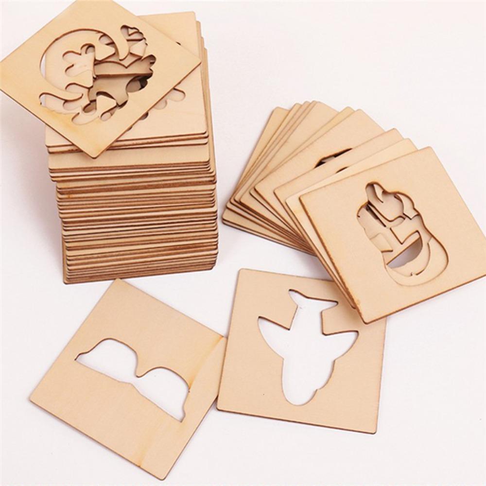 Puzzle Painting Wooden Painting Stencils for 60Pcs/set Interactive Educational Toys