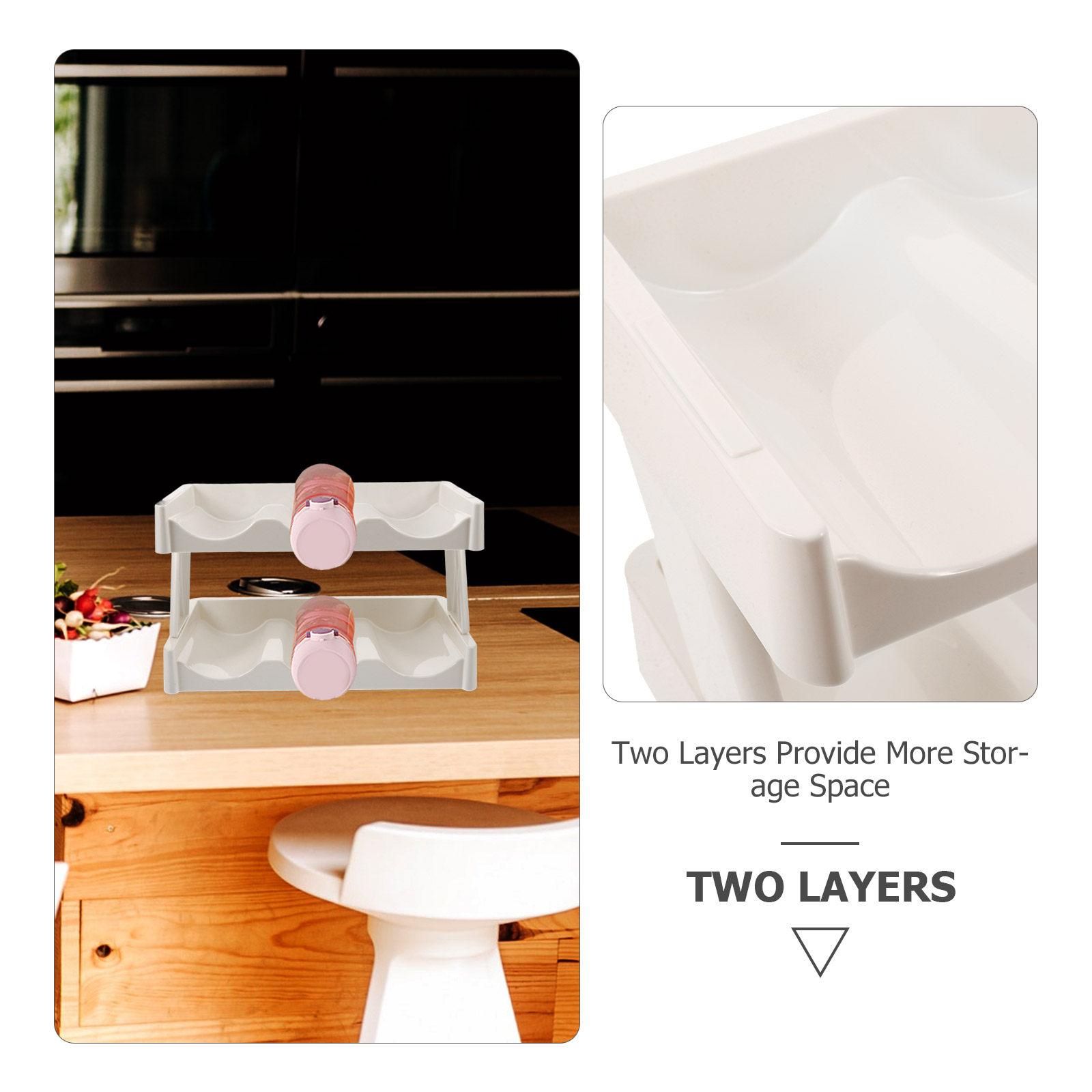 Two-Tier Cup Storage Rack Desktop Organizer Bottle Holder Kitchen Countertop Tumbler Organizer Cup Rack Water Bottle Holder other