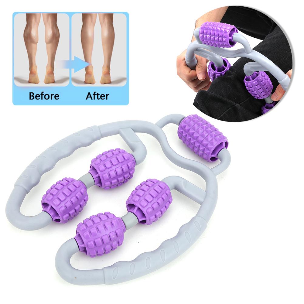Clamp Leg Massager Handheld 360 Degree All Surrounded Massage Relax Calf Muscle Yoga Fitness Equipmentpurple