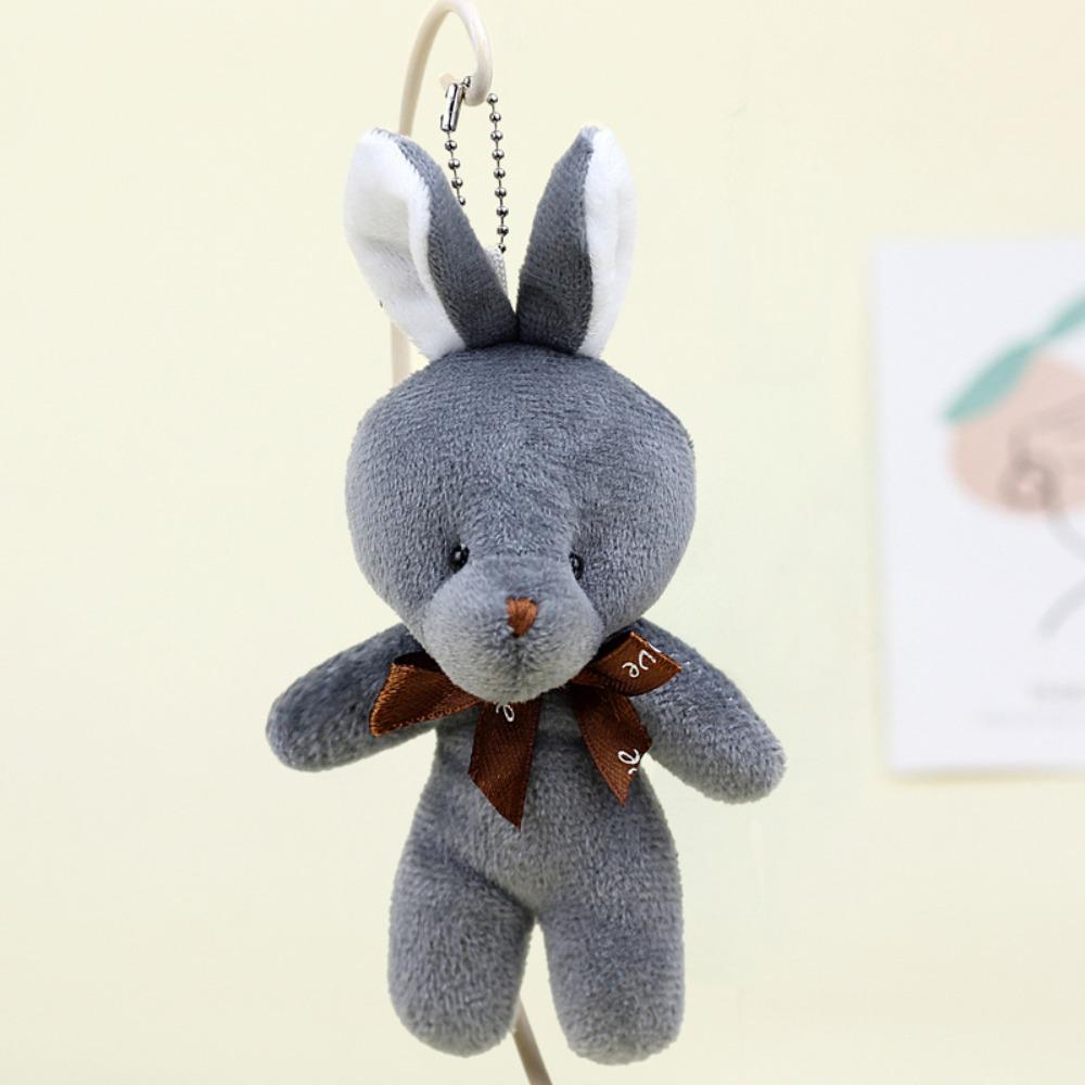 Connection Mini Teddy Dolls with Bow Tie Keychain Pendant Gift Plush Bunny Toys  Kids