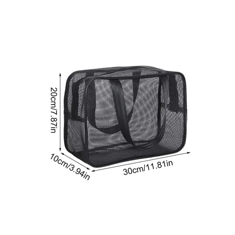 Dual-Zip Design Mesh Shower Caddy Tote Bag Cosmetic Storage Bag Multifunctional Shower Bag Large Capacity