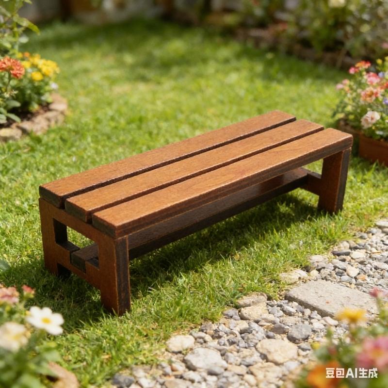 Wood Mini Benches Dollhouses Furniture Accessory Outdoor Use Safe for Children