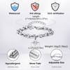 Hiphop Four-point Star Chain Bracelet for Men,Two Layers Stainless Steel Adjustable Chain Link Wristband Gift