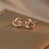 2Pcs Fashion Zircon Heart Stud Earrings For Women Girls Gold Tragus Cartilage Jewelry Chic Wedding Daily Accessories