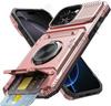 Case For iPhone 17 16 15 14 Pro Max 16 Plus Magnetic Rotated Ring Kickstand Heavy Duty Drop Protection Wallet Cover Funda Capa