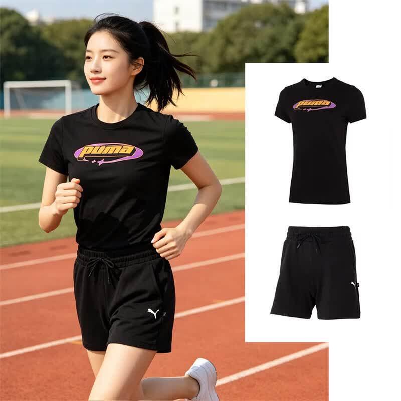 PUMA Women s Short Sleeve  Shorts Running Set XL