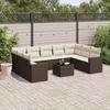 VidaXL Garden Lounge Set with Cushions 10 Pcs, Patio Sofas, Patio Furniture Set, Outdoor Furniture, Brown 3219403
