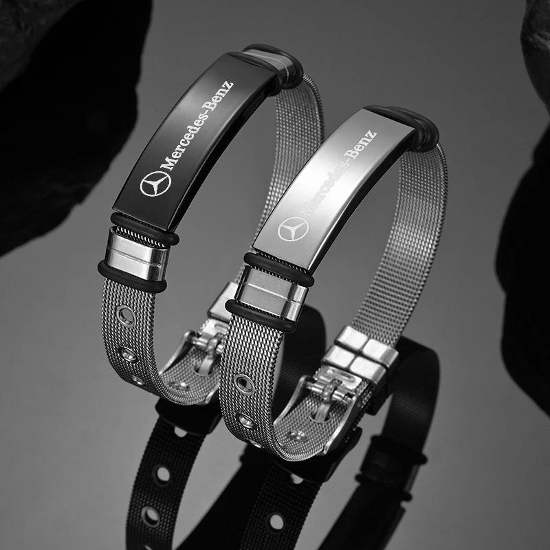MTT5 For Mercedes Benz AMG W203 W206 W220 W205 W211 W212 W201 W168 W108 Fashion Car Logo Stainless Steel For Men Boy Accessories Gift