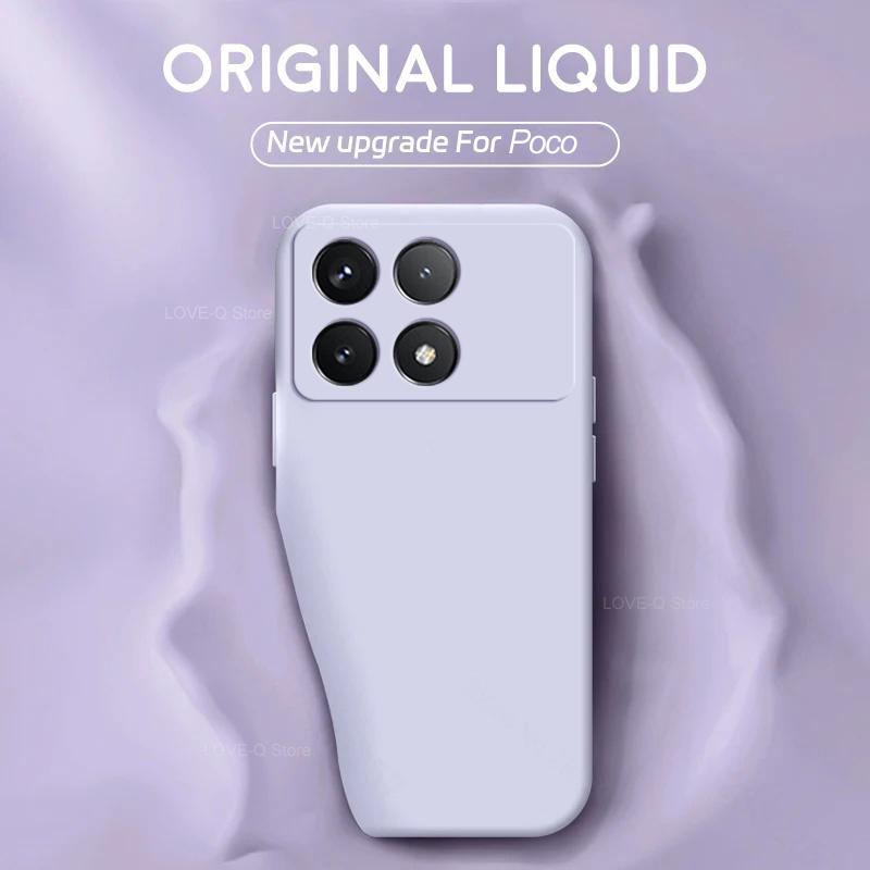 For Poco X6 Pro Case Shockproof Liquid Silicone Soft TPU Phone Cases for Xiaomi Poco X6 Pro 5G Poco X 6 X6Pro PocoX6 Pro Back Cover